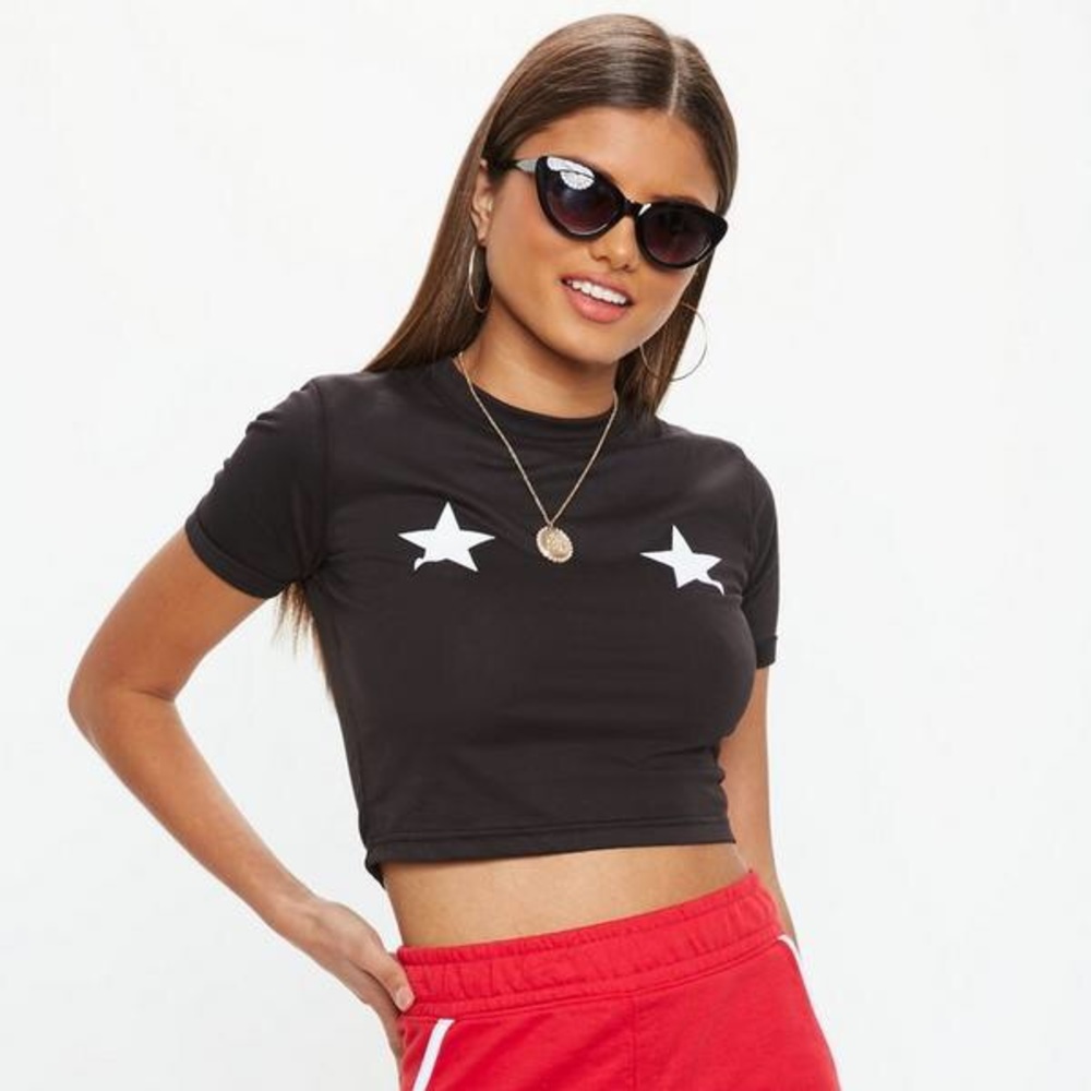 Missguided Black Star T-shirt